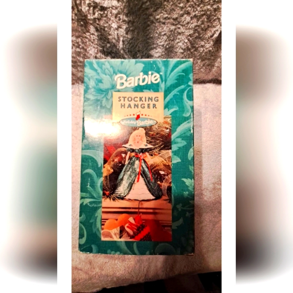 Sweet Vintage Hallmark Barbie Stocking Holder In Original Box